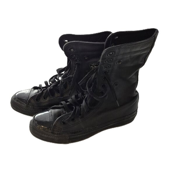Converse Shoes - Converse High Top Black Leather Sneaker Size 7 Women